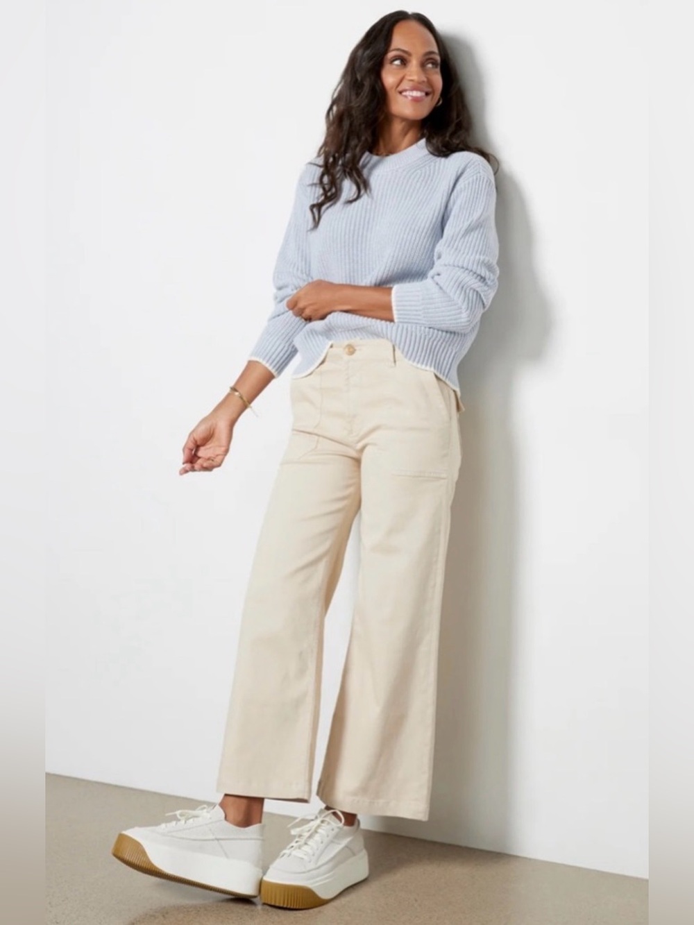 Kut From The Kloth Meg Carpenter Wide Leg Jeans Beige size 00 EUC